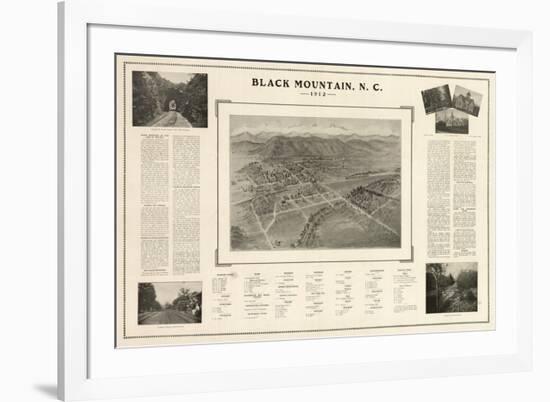 Black Mountain, North Carolina - Panoramic Map-Lantern Press-Framed Premium Giclee Print