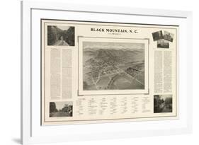 Black Mountain, North Carolina - Panoramic Map-Lantern Press-Framed Premium Giclee Print