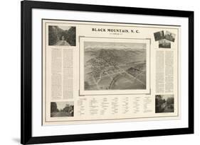 Black Mountain, North Carolina - Panoramic Map-Lantern Press-Framed Premium Giclee Print