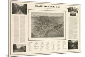 Black Mountain, North Carolina - Panoramic Map-Lantern Press-Mounted Premium Giclee Print