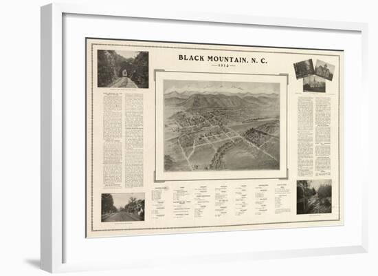 Black Mountain, North Carolina - Panoramic Map-Lantern Press-Framed Art Print