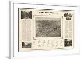 Black Mountain, North Carolina - Panoramic Map-Lantern Press-Framed Art Print