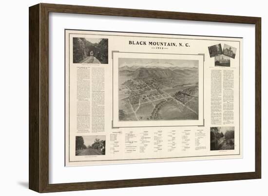 Black Mountain, North Carolina - Panoramic Map-Lantern Press-Framed Art Print