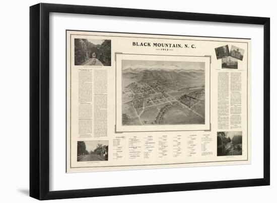 Black Mountain, North Carolina - Panoramic Map-Lantern Press-Framed Art Print