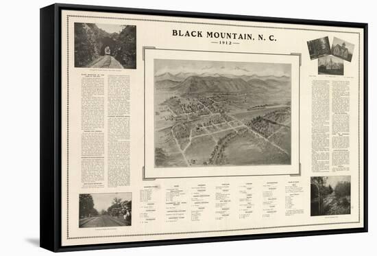 Black Mountain, North Carolina - Panoramic Map-Lantern Press-Framed Stretched Canvas