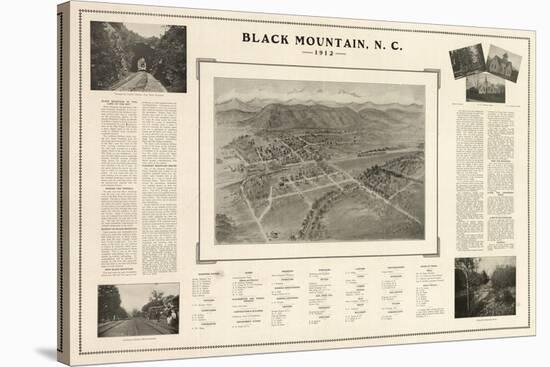 Black Mountain, North Carolina - Panoramic Map-Lantern Press-Stretched Canvas