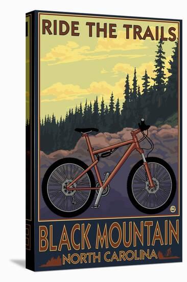 Black Mountain, North Carolina - Ride the Trails-Lantern Press-Stretched Canvas