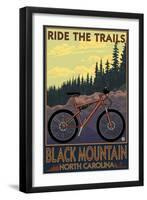 Black Mountain, North Carolina - Ride the Trails-Lantern Press-Framed Art Print