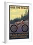 Black Mountain, North Carolina - Ride the Trails-Lantern Press-Framed Art Print