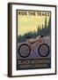 Black Mountain, North Carolina - Ride the Trails-Lantern Press-Framed Art Print