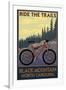 Black Mountain, North Carolina - Ride the Trails-Lantern Press-Framed Art Print