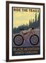 Black Mountain, North Carolina - Ride the Trails-Lantern Press-Framed Art Print