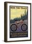 Black Mountain, North Carolina - Ride the Trails-Lantern Press-Framed Art Print