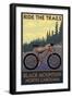 Black Mountain, North Carolina - Ride the Trails-Lantern Press-Framed Art Print