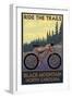 Black Mountain, North Carolina - Ride the Trails-Lantern Press-Framed Art Print