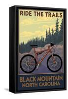 Black Mountain, North Carolina - Ride the Trails-Lantern Press-Framed Stretched Canvas