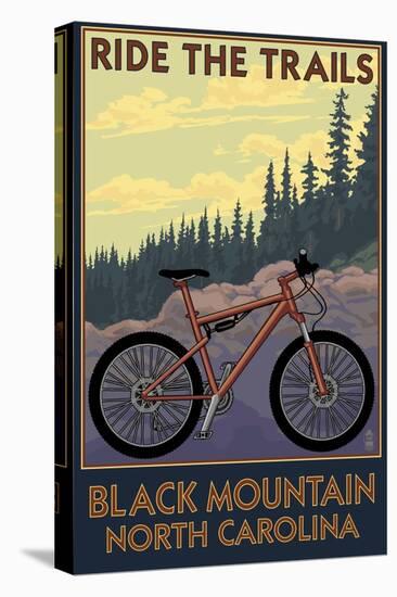 Black Mountain, North Carolina - Ride the Trails-Lantern Press-Stretched Canvas