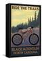 Black Mountain, North Carolina - Ride the Trails-Lantern Press-Framed Stretched Canvas