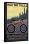Black Mountain, North Carolina - Ride the Trails-Lantern Press-Framed Stretched Canvas