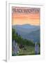 Black Mountain, North Carolina - Spring Flowers and Bear Family-Lantern Press-Framed Art Print