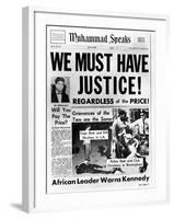 Black Muslim Newspaper, 'Muhammad Speaks', Emphasizes African Americans Abuse, Jun 21, 1963-null-Framed Photo