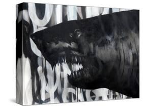Black on Black Shark-Shark Toof-Stretched Canvas