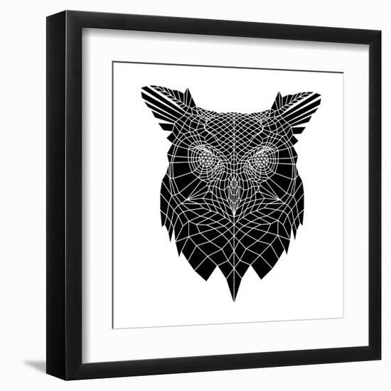 Black Owl Head Mesh-Lisa Kroll-Framed Art Print