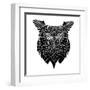 Black Owl Head Mesh-Lisa Kroll-Framed Art Print