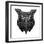 Black Owl Head Mesh-Lisa Kroll-Framed Art Print
