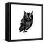 Black Owl Polygon-Lisa Kroll-Framed Stretched Canvas