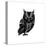Black Owl Polygon-Lisa Kroll-Stretched Canvas