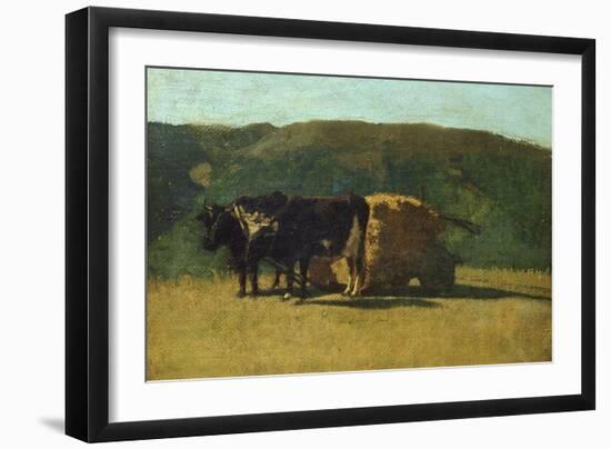 Black Oxen Pulling Wagon-Raffaello Sernesi-Framed Giclee Print