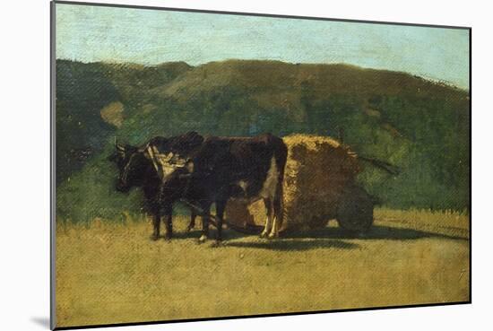 Black Oxen Pulling Wagon-Raffaello Sernesi-Mounted Giclee Print