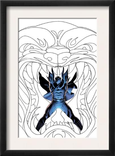 Black Panther #4 Cover: Black Panther Crouching-John Romita Jr.-Framed Art Print