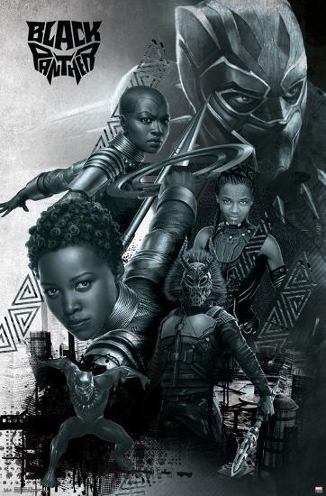 Black Panther - Group-null-Lamina Framed Poster