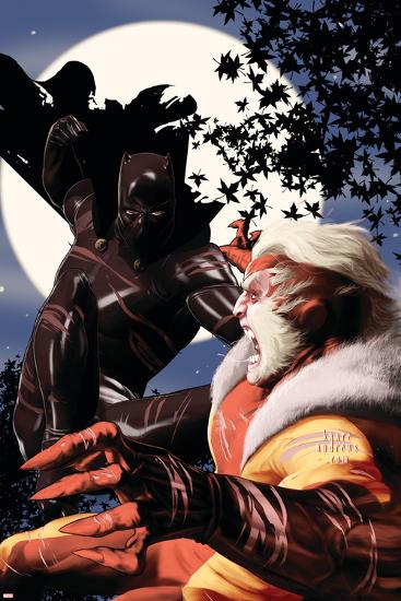 Black Panther No.7 Cover: Hulk and Sabretooth-Kaare Andrews-Lamina Framed Poster