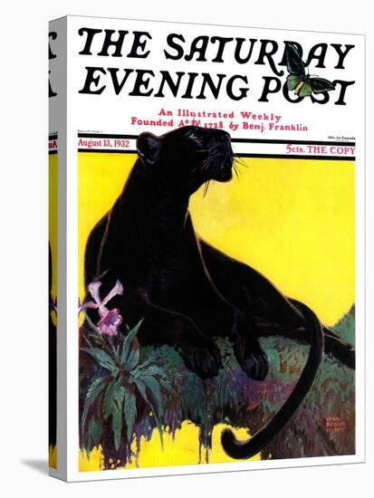 "Black Panther," Saturday Evening Post Cover, August 13, 1932-Lynn Bogue Hunt-Stretched Canvas