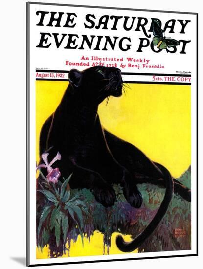 "Black Panther," Saturday Evening Post Cover, August 13, 1932-Lynn Bogue Hunt-Mounted Giclee Print