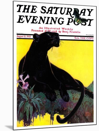 "Black Panther," Saturday Evening Post Cover, August 13, 1932-Lynn Bogue Hunt-Mounted Giclee Print