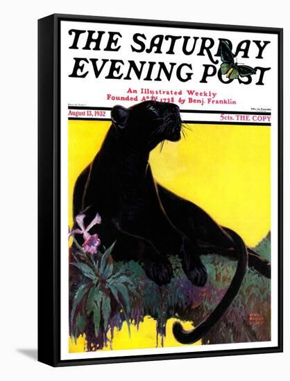 "Black Panther," Saturday Evening Post Cover, August 13, 1932-Lynn Bogue Hunt-Framed Stretched Canvas