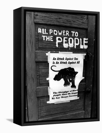 Black Panther Sign, 1970-null-Framed Stretched Canvas