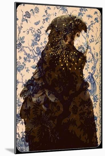 Black parrot 2-Linda Arthurs-Mounted Giclee Print