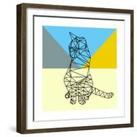 Black Party Cat Polygon-Lisa Kroll-Framed Premium Giclee Print