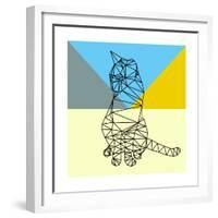 Black Party Cat Polygon-Lisa Kroll-Framed Premium Giclee Print