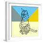 Black Party Cat Polygon-Lisa Kroll-Framed Premium Giclee Print