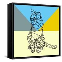 Black Party Cat Polygon-Lisa Kroll-Framed Stretched Canvas