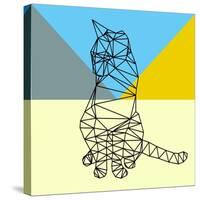 Black Party Cat Polygon-Lisa Kroll-Stretched Canvas