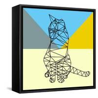 Black Party Cat Polygon-Lisa Kroll-Framed Stretched Canvas