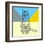 Black Party Cat Polygon-Lisa Kroll-Framed Art Print