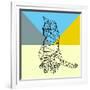 Black Party Cat Polygon-Lisa Kroll-Framed Art Print